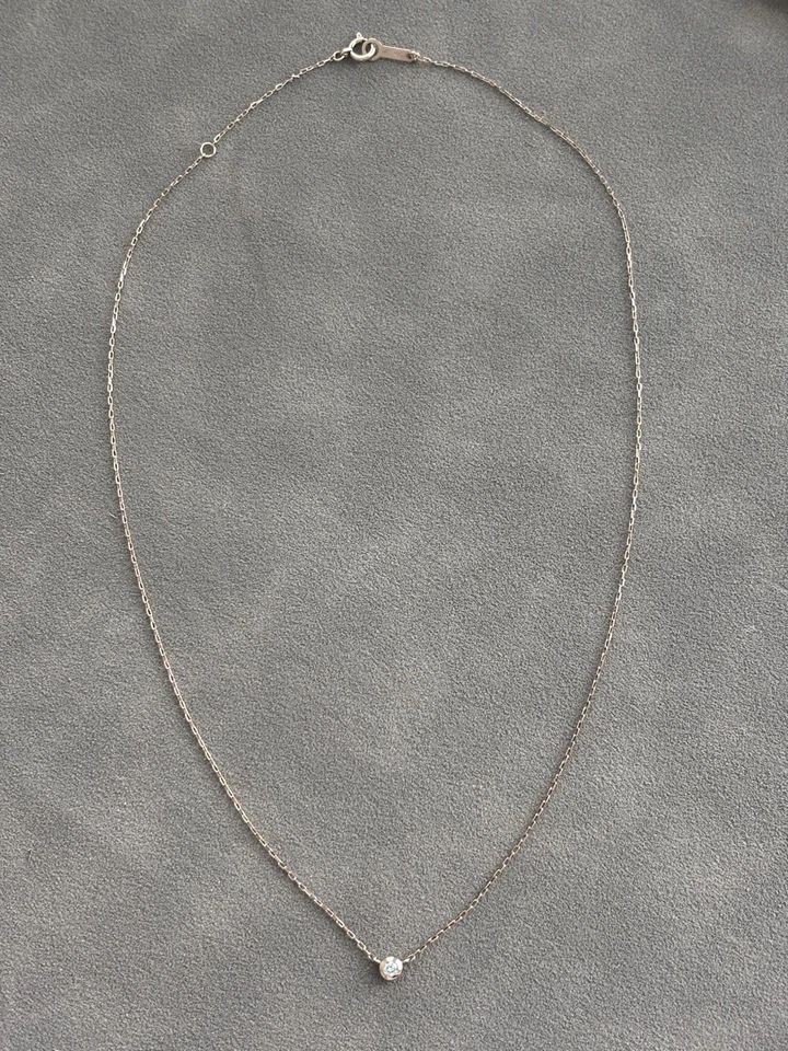 Auténtico collar de diamantes de oro rosa de 10 quilates marca japonesa 4C 0,81 g Foto 4 de 4