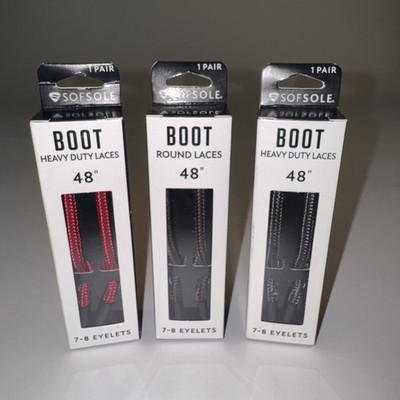 Sof Sole Shoe Laces 48 - Dark Green - Brown/Black - Red 3 SETS 7-8 eyelets Boot