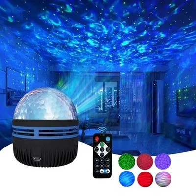 Galaxy RGB Ocean Wave Aurora Projektorlampe 7 Farben LED Nachtlicht Fernbedienung