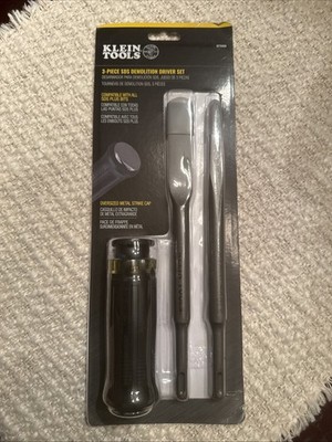 Klein 32753SD. 3-PIECE SDS DEMOLITION DRIVET SET WITH CHISEL & BULL POINT TIPS
