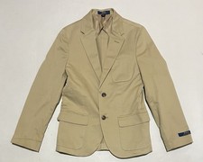 Polo Ralph Lauren Blazer Size 14 Khaki Sport Coat Youth Kids Boys Modern
