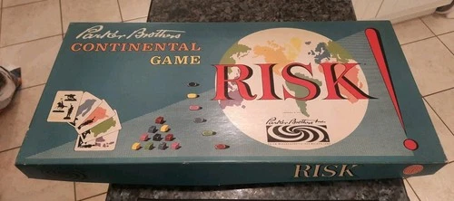 Vtg Original 1959 RISK Board Game Parker Bros Wood Armies - Complete