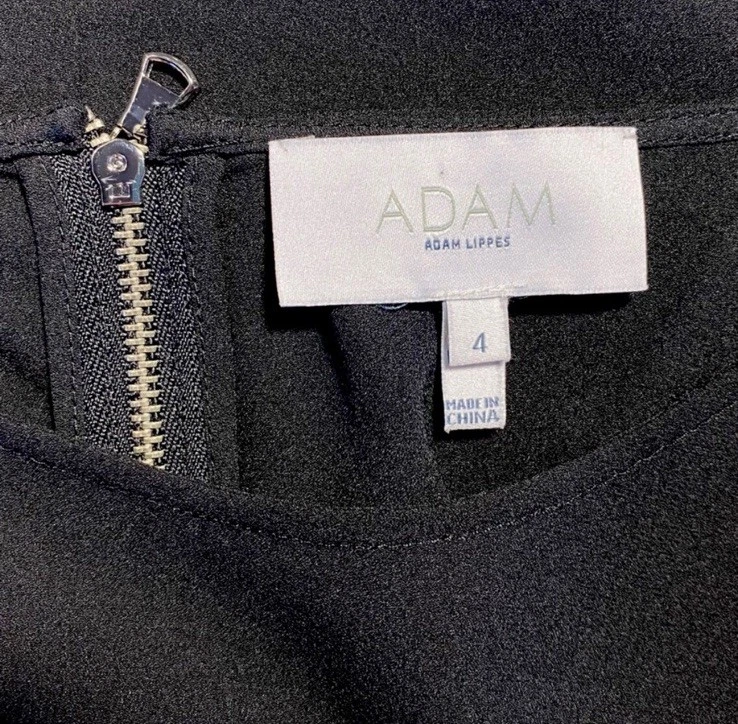 Vestido ADAM by Adam Lippes Talla 4 Negro LBD Manga Globo Cóctel Elegante Foto 3 de 4