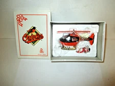 2014 BALTIMORE ORIOLES DANBURY MINT  HELICOPTER SANTA ORNAMENT NEW IN BOX OTHER