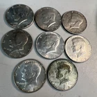 Kennedy Half Dollars Lot of (8) 40% Percent Silver 1966, 1967, 1968.