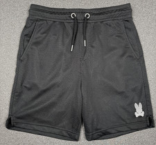 Psycho Bunny Shorts Men S Black Mesh Athletic Training Gym Logo