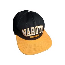 BioWorld Naruto Snapback Hat Black Orange Embroidered Spell Out Shippuden