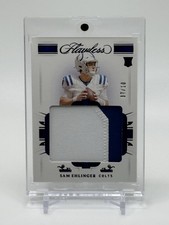 2021 Flawless SAM EHLINGER Jumbo Rookie Patch Blue Sapphire #7/10 - COLTS RC