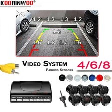 Visible Video Car Parking Sensors 8/6/4 Probes Backlight Front With Rear Alarm