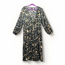 Shein Frenchy Dress 1XL Long Sleeve Midi Surplice V Neck Side Slit Black