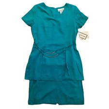 New With Tags - Vintage 80’s Teal Tiered Dress (8)