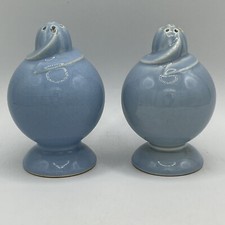 LuRay Salt Pepper Shakers Pastel Blue Made In USA Corks