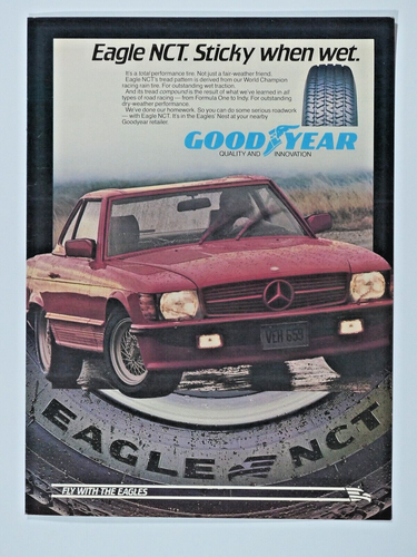 1983 Mercedes Benz Vintage Sticky When Wet Eagle Original Print Ad 8.5 x 11" - Picture 3 of 5