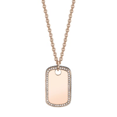 rose gold dog tag pendant