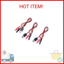 3Pcs Alligator Clip to USB Male Test Wire Adapter Red Black Wire Alligator Clip 