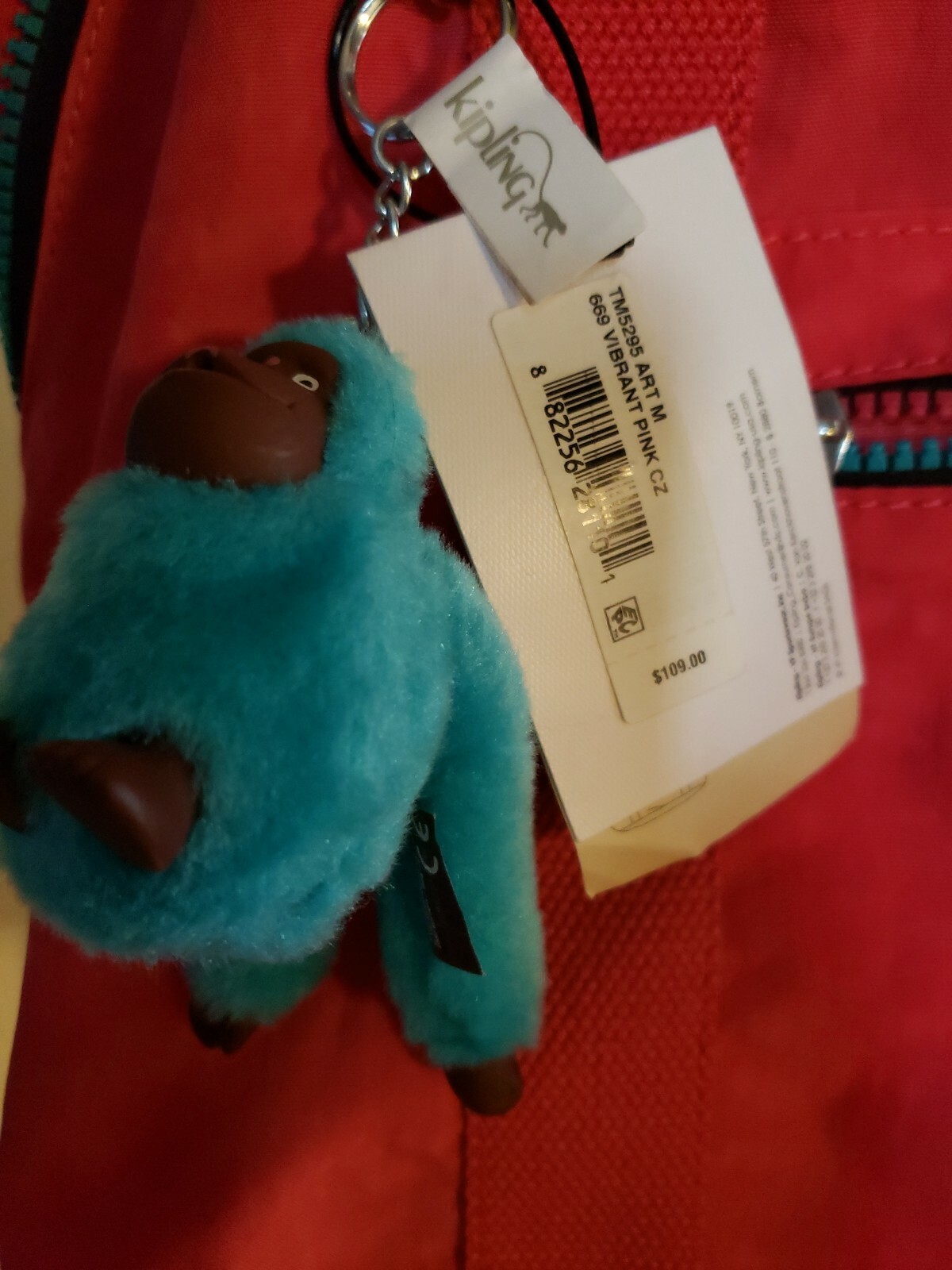 Kipling Medium Tote Bag Embossed Zip Pockets Travel C… Gem