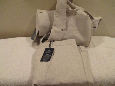 BESPOKE ''Studio Suits''  CUSTOM MADE  100% linen 2 BUTTON SET SIZE 60 R $459