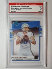 2020 Panini Chronicles clearly donruss rated rookie Justin Herbert Graded 9