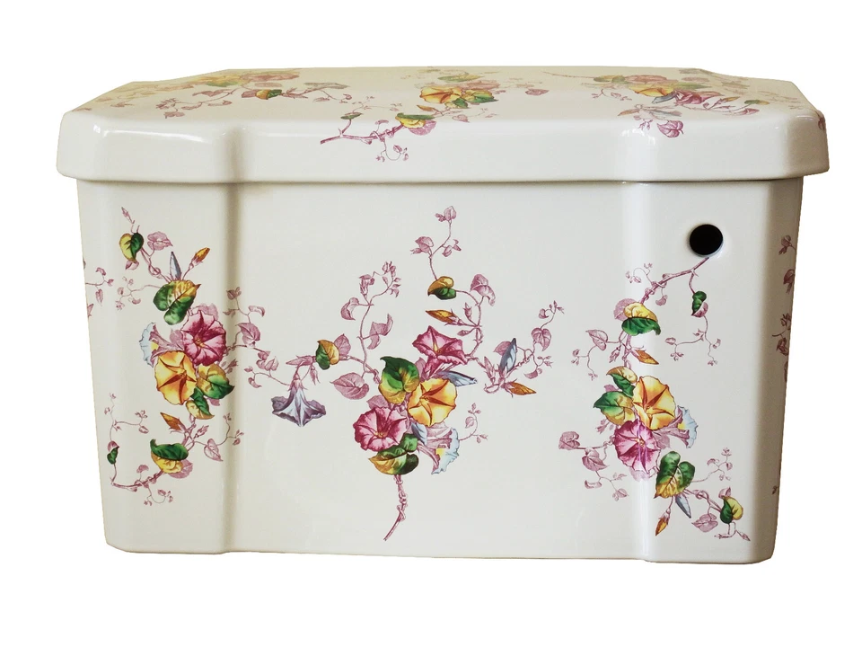 TRTC Floral Multicoloured Low Level Toilet Traditional Victorian Edwardian - Image 3 of 4