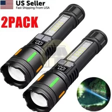 99000000 Lumens Super Bright LED USB Flashlight Rechargeable Work Light 2X