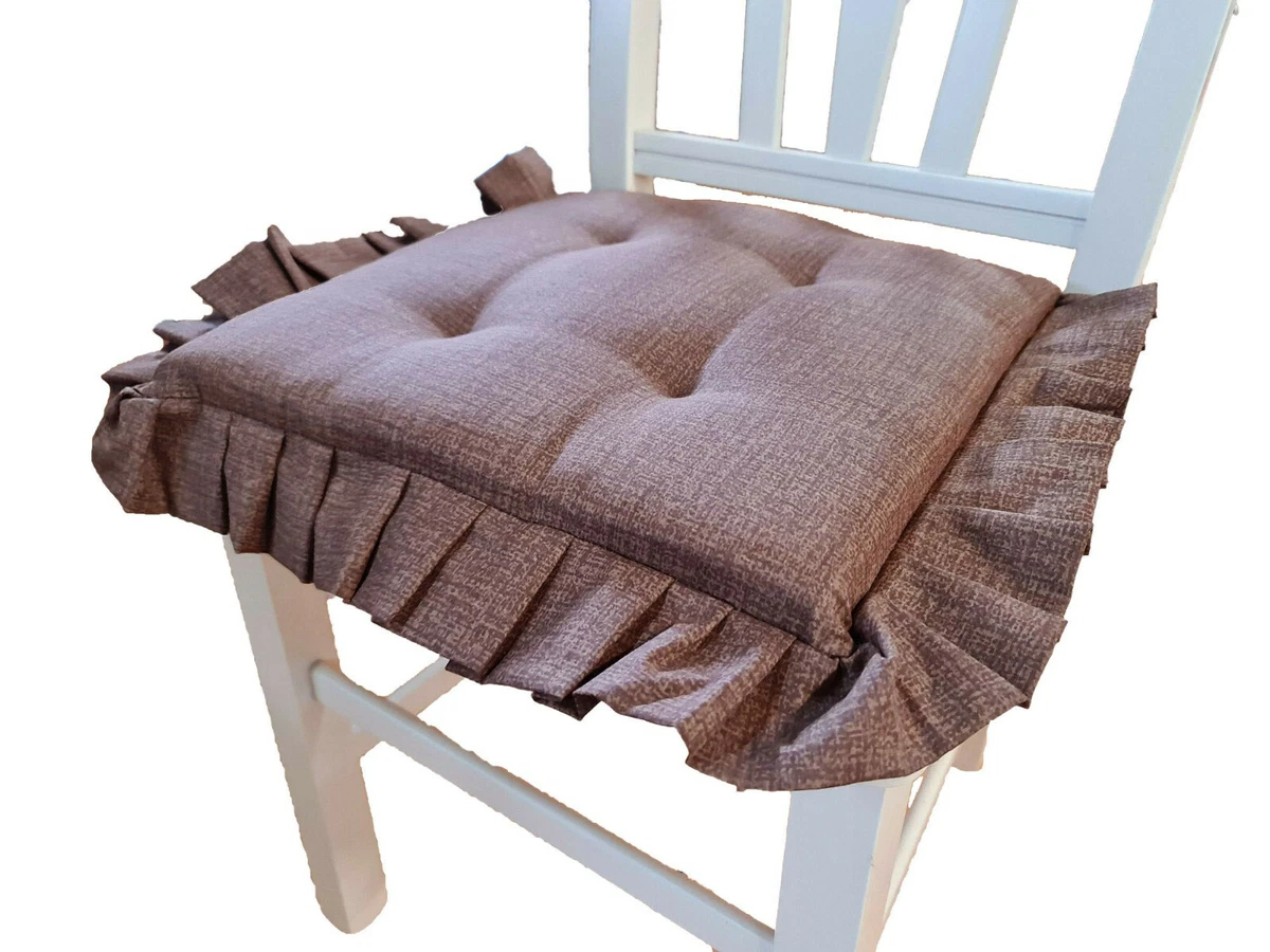 cuscini sgabelli 30x30 rotondi antiscivolo, cuscini sgabello tondo 30cm con fibbia per cinturino, cuscini sedie cucina con elastico sfoderabili, imbottitura in spugna ad alta densità, Marrone Velluto