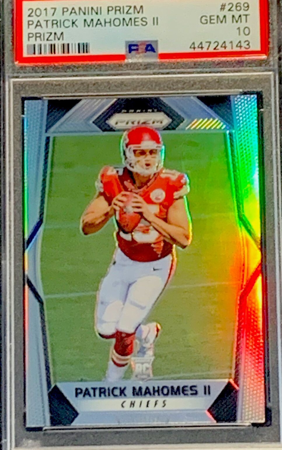 2017 PANINI PRIZM #269 PATRICK MAHOMES ROOKIE SILVER PRIZM GEM MINT PSA 10