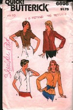 6696 Vintage Butterick SEWING Pattern Misses 1970s Loose Fitting Blouse OOP 10