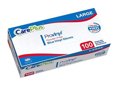 Disposable Blue Vinyl Gloves, Small Size, Cleaning ,  Plastic Gloves 100 Count
