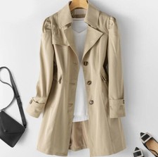 New Women's Casual trench coat Spring/ Fall long silm jacket outwear Windbreaker