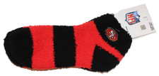 NWT NFL San Francisco 49ers Red  Black Striped Fuzzy Ankle Socks Unisex