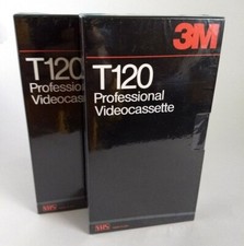 3M 2 Pack Professional Videocassette New/Sealed 2 Hour T-120 VHS Blank Tapes V2