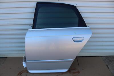 2005-2008 AUDI A4 REAR LEFT SIDE DOOR SHELL PANEL W/ GLASS SILVER OEM