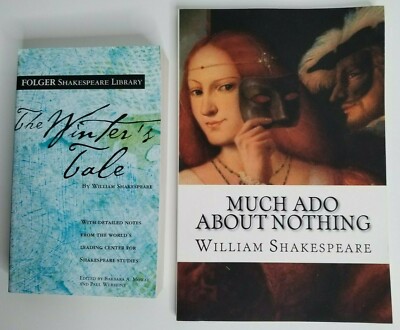 2 William Shakespeare Literature Books Lot Winters Tale & Much Ado About Nothing
