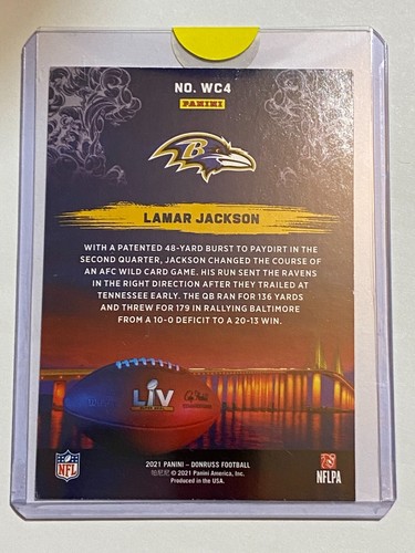 🏈 2021 Panini Donruss Football Road to Super Bowl #WC4 Lamar JACKSON 🏈 - Picture 2 of 2