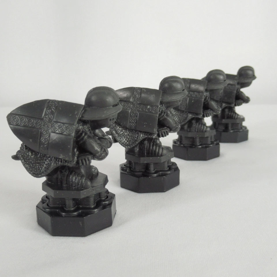 Harry Potter 2002 Wizard Chess Replacement Pieces 4 Speckled Black Pawns - Image 4 of 4