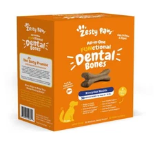 2Packs Zesty Paws Multifunctional Dental Bones 30 Small Dry Bones Dogs 25-35 lbs