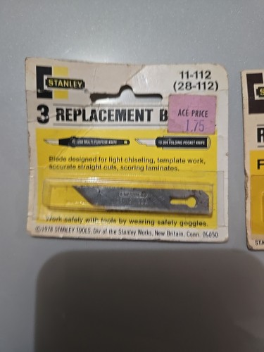 Vintage Stanley Hobby Knife Blades 2 Pack 11-114 11-112 New Old Stock 6 Blades - Picture 11 of 21