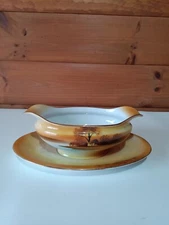 Noritake TREE IN THE MEADOW Gravy Boat with Attached Underplate Read Description