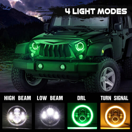 7 inch LED Headlight Green DRL For TOYOTA LAND CRUISER FJ40 FJ45 FJ50 FJ55 FJ60 - Bild 3 von 11