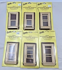 Lot of 6 Traditional Working Attic Window Dollhouse Miniature Houseworks 5046