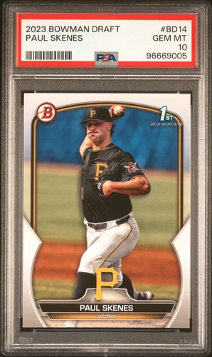 PAUL SKENES 2023 BOWMAN DRAFT ROOKIE RC #BD14 PSA 10 GEM MINT! PIRATES #96669005