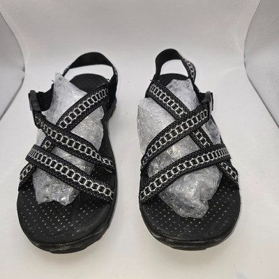 Skechers Reggae Kooky 5 Sandals Black White Outdoor Hiking Comfort Casual