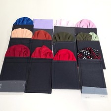 Pre-folded Pocket Squares Lot of 12 Purple Red Orange Green Pink Blue