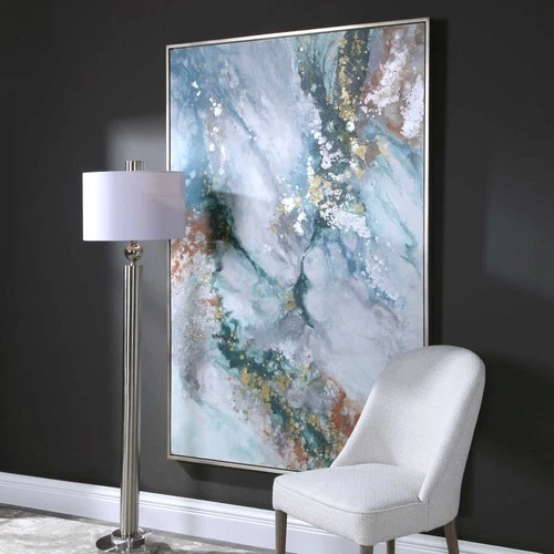 Uttermost 35372-MERCURY-PAINTING Mercury 50" x 74" Abstract Hand - Blue - Picture 1 of 4