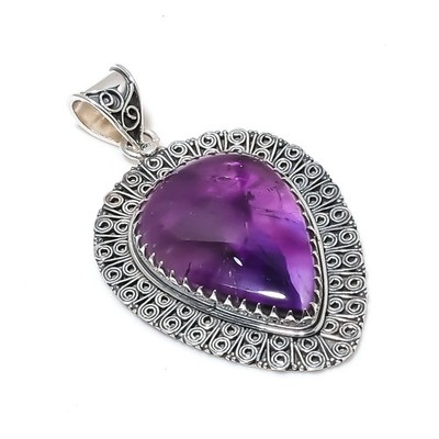 Amethyst Gemstones Handmade 925 Sterling Silver Pendant Jewelry Gifts For Love