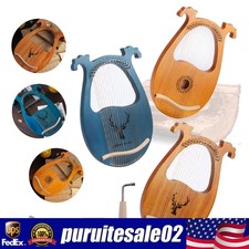 16 String Lyre Harp Mahogany Body With Tuning Key String Cartridge