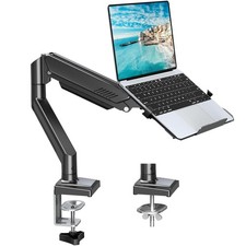 MOUNTUP Laptop Stand for Desk, 2-in-1 Monitor Mount with Single, Black
