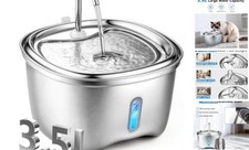 Cat Water Fountain Stainless Steel, 120oz/3.5l Water Fountains for Cats 
