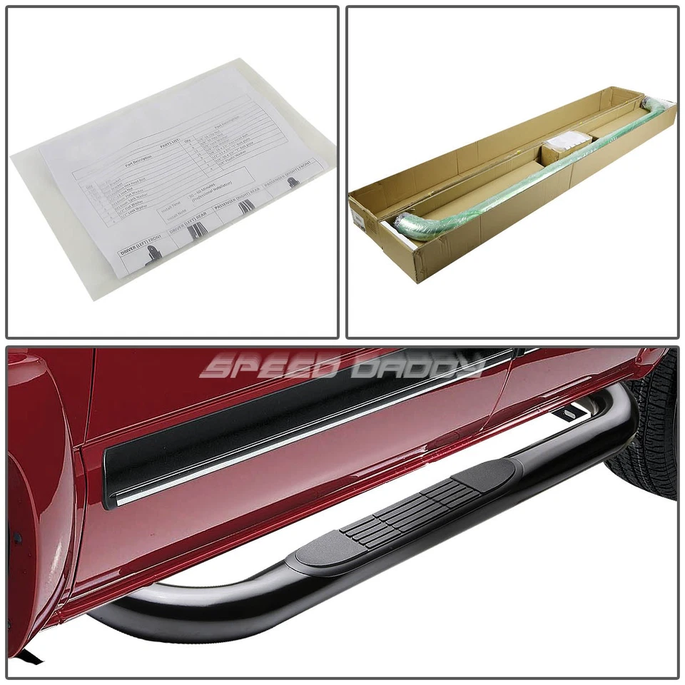 PARA FORD SUPERDUTY 99-16 CABINA STD/REG NEGRO 3" ESTRIBO LATERAL BARRA NERF Foto 4 de 4