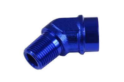 Weiblich-zu-Mann Alu Fitting Adapter Verbinder Anschluss 45' 1/8 NPT Blau